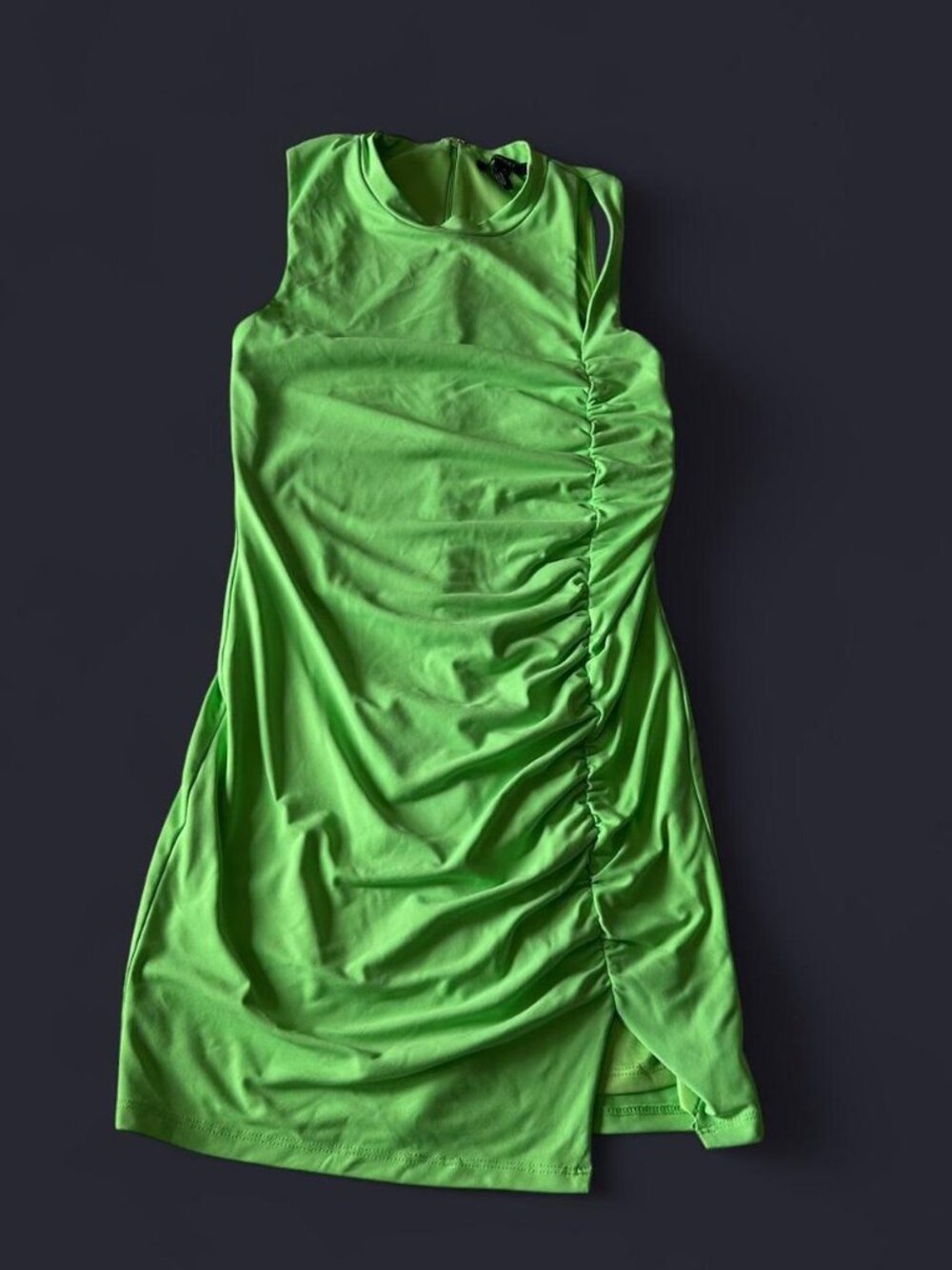 Green ruched mini bodycon dress rave partydress   Forever21  Size small
